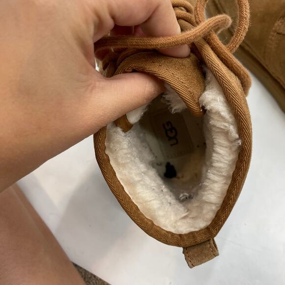 UGG Neumel lace up ankle boots in chestnut - Picture 9 of 9